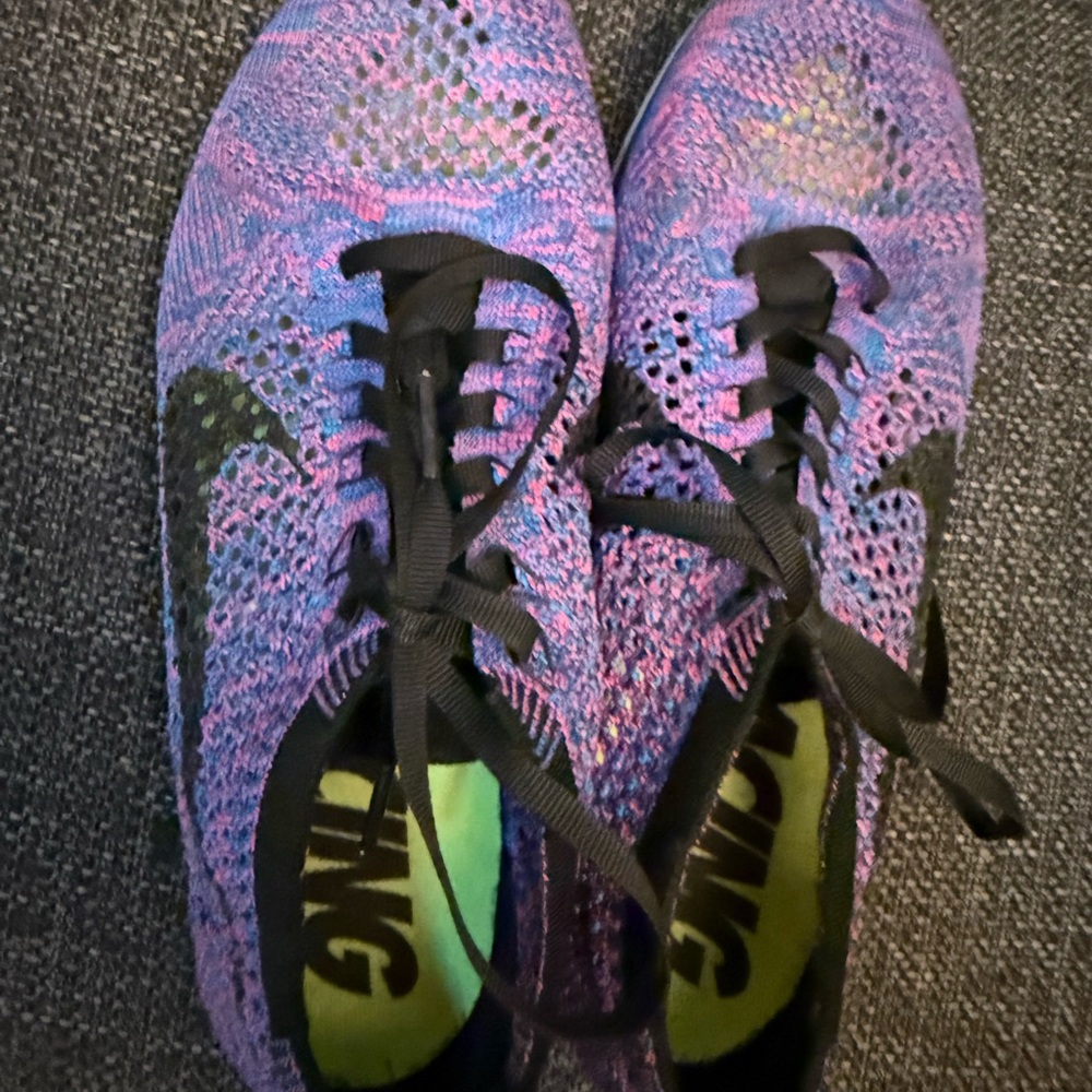 Nike Women's Purple and Black Flyknit Sneakers